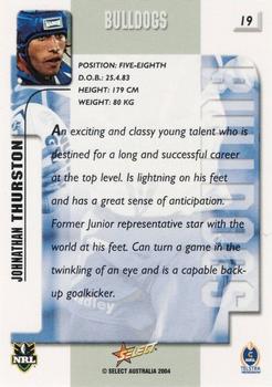 2004 Select Authentic #19 Johnathan Thurston Back
